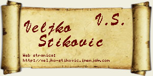 Veljko Stiković vizit kartica